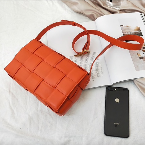 Handbags - bottega braided orange crossbody trendy handband